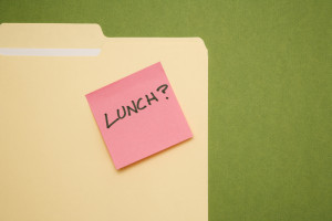 Lunch sticky note.